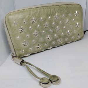 EUC Jimmy choo Silver Studed wallet